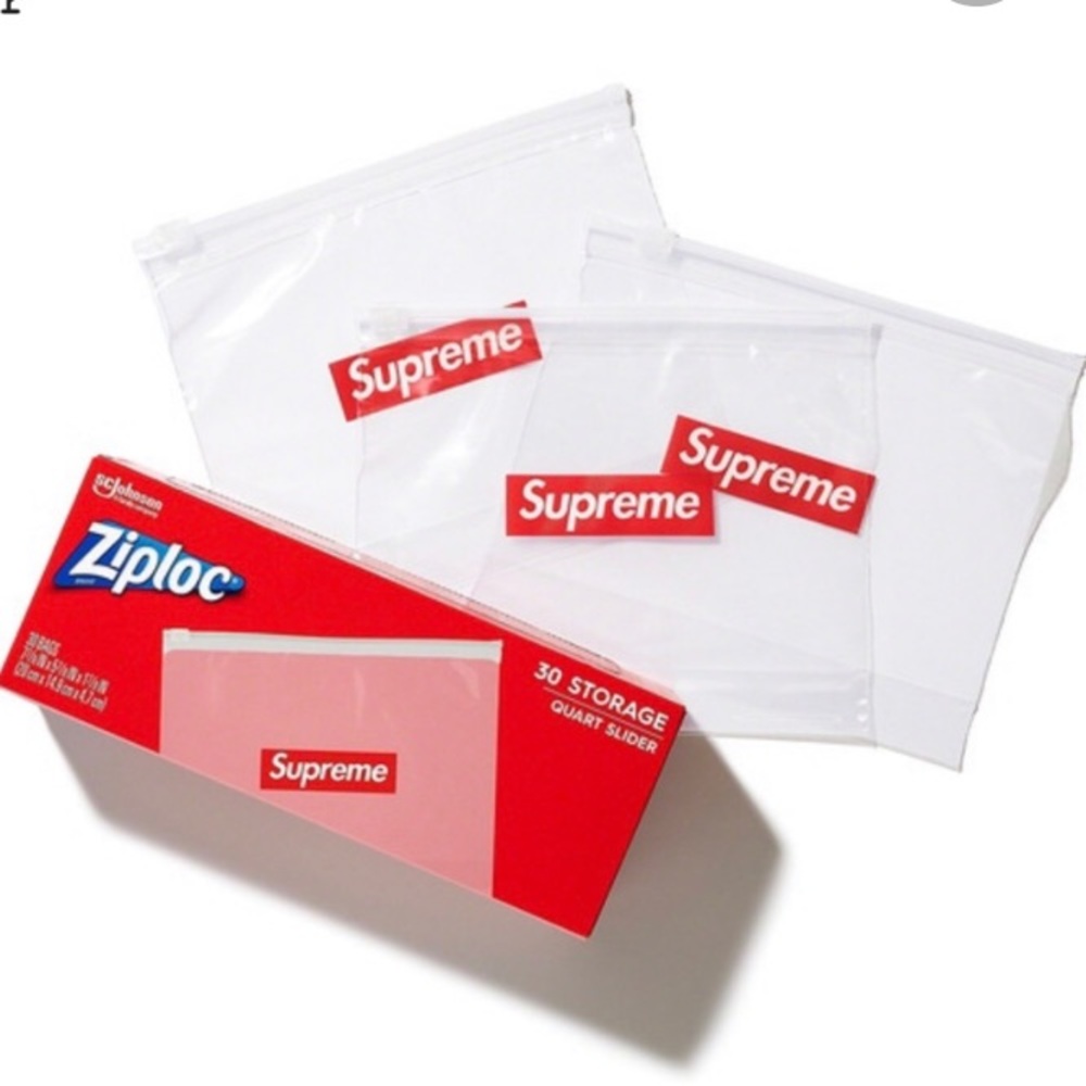 3 supreme box logo zip lock bags